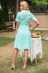 V-Ausschnitt 1950er Jahre Swing Kleid